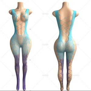 Blue and Purple Lace Bodysuit